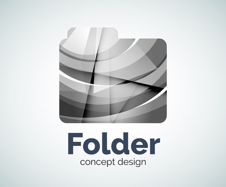 Computer folder logo template, abstract elegant glossy business iconのイラスト素材