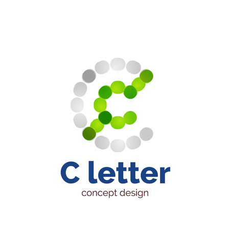 Vector modern minimalistic dotted letter concept logo template, abstract business iconのイラスト素材