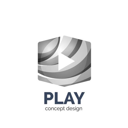 Vector video play logo template. Colorful unusual business iconのイラスト素材