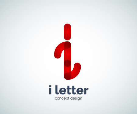 Vector i letter abstract geometric  template, created with overlapping elementsのイラスト素材