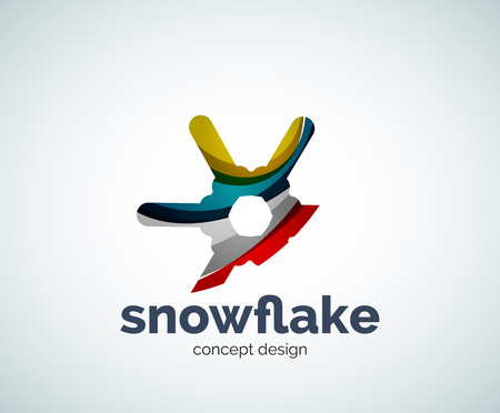 Vector Christmas snowflake template, abstract business iconのイラスト素材