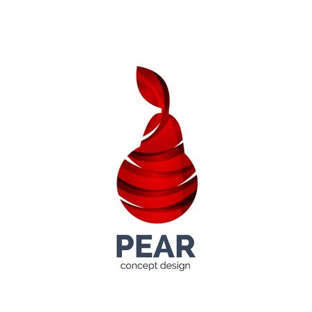 Vector creative abstract pear fruit created with wavesのイラスト素材