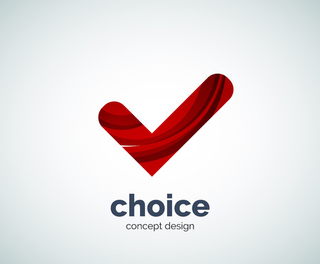 Vector choice concept, tick template, abstract business iconのイラスト素材