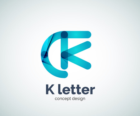 Vector k letter created with overlapping elementsのイラスト素材