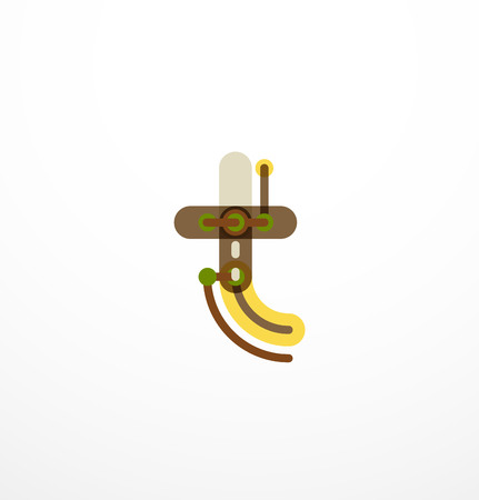 Abstract line design letter   created with colorful line segmentsのイラスト素材