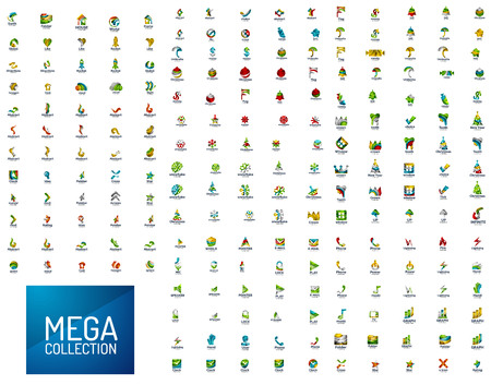 mega collection, abstract geometric business icon setのイラスト素材