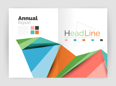 3d low poly shapes design for business brochure template. Vector annual report layoutsのイラスト素材