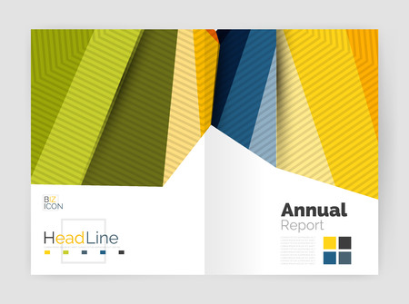 Vector annual report geometric template, 3d shapesのイラスト素材