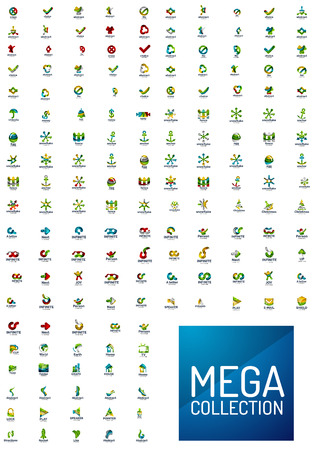 mega collection, abstract geometric business icon setのイラスト素材