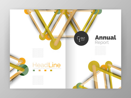 Lines and circles, modern abstract business annual report template. Vector illustrationのイラスト素材