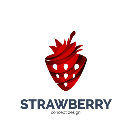 Vector creative abstract strawberry fruit  created with wavesのイラスト素材