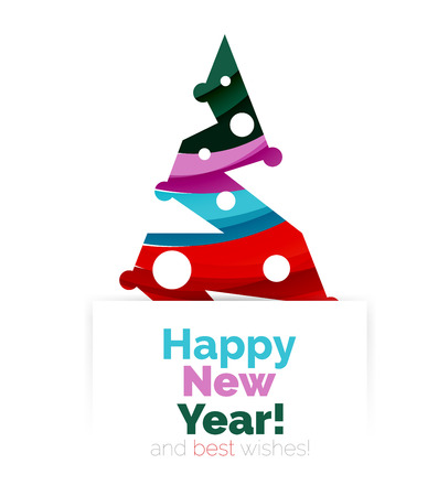 Christmas and New Year geometric banner with text. Vector illustrationのイラスト素材