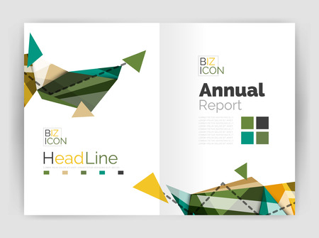 Unusual abstract corporate business brochure template. Vector triangle patternのイラスト素材