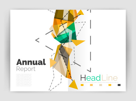 Geometric annual report business template, flyer or brochure layoutのイラスト素材