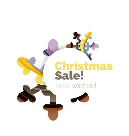 Geometric Christmas sale or promotion ad banner. Blank offer designのイラスト素材