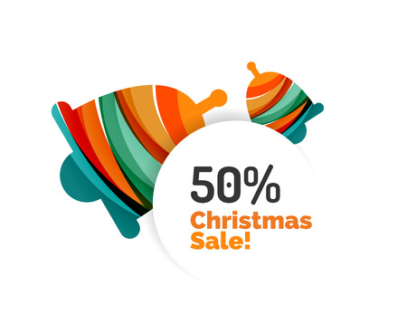 Christmas banner with baubles. Vector geometric bannerのイラスト素材