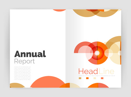 Circle annual report templates, business flyers. Vector abstract backgroundsのイラスト素材
