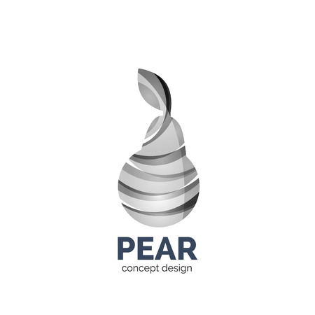 Vector creative abstract pear fruit created with wavesのイラスト素材