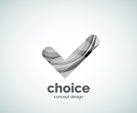 Vector choice concept, tick  template, abstract business iconのイラスト素材
