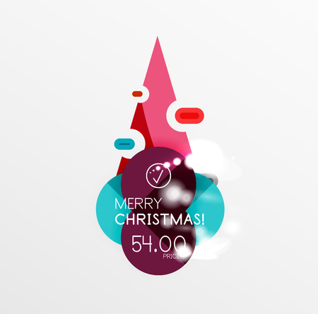 Vector Christmas Sale Paper Stickersのイラスト素材