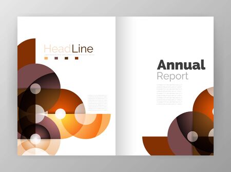 Circle annual report templates, business flyers. Vector abstract backgroundsのイラスト素材