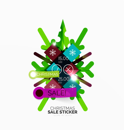 Shiny holiday New Year and Christmas sale banners, vector promotional and info templatesのイラスト素材