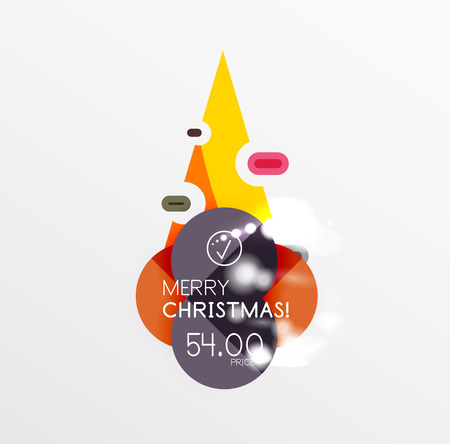 Christmas and New Year sale sticker templates, vector illustrationのイラスト素材