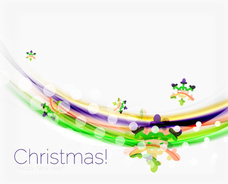 Wave line with snowflakes. Christmas vector abstract background, business holiday presentation templateのイラスト素材