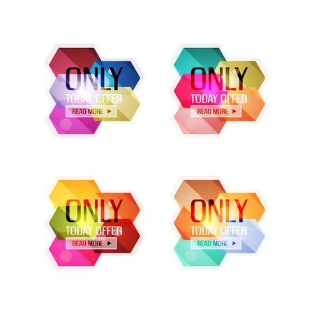 Vector special offer stickers and banners - sale tags, labels or advertising special offer templates. Icon setのイラスト素材