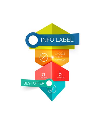 Geometric business infographics templates. Vector illustration with sample text and optionsのイラスト素材