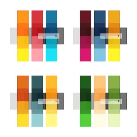 Colorful stripes infographic templates set. Geometric business abstract backgrounds for workflow layout, diagram, number options or web designのイラスト素材