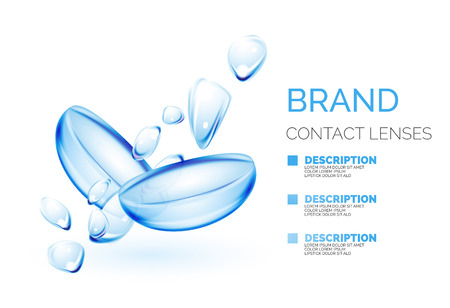 Vector eye contacts lenses ad templateのイラスト素材