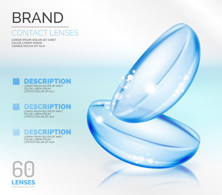 Vector eye contacts lenses ad templateのイラスト素材