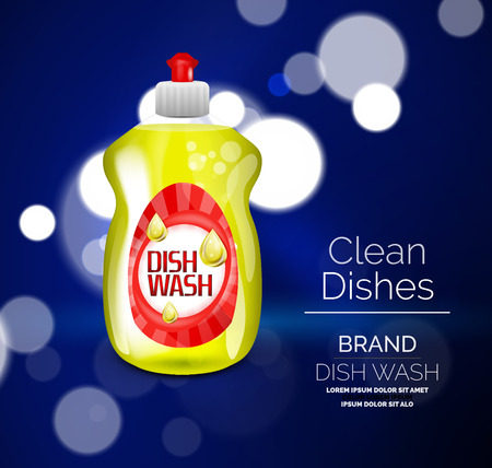 Vector kitchen dish wash ad product packageのイラスト素材