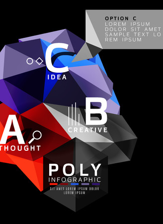 Vector low poly abstract infographicsのイラスト素材