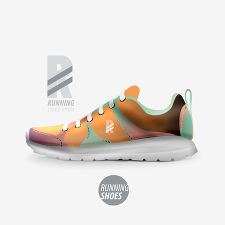Vector running shoes ad product templateのイラスト素材