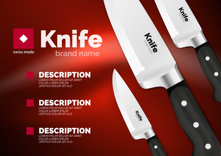 Vector Swiss made knife ad templateのイラスト素材