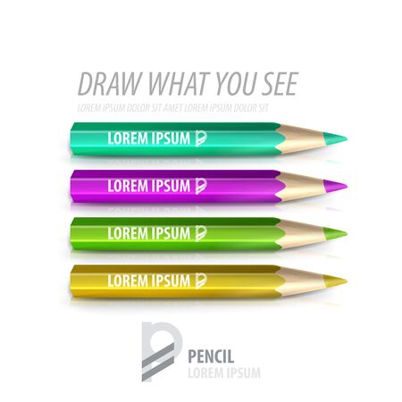 Vector pencil premium ad product templateのイラスト素材