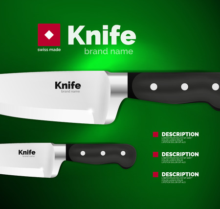 Vector Swiss made knife ad templateのイラスト素材