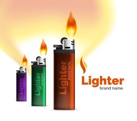 Vector lighter ad template with orange blazeのイラスト素材