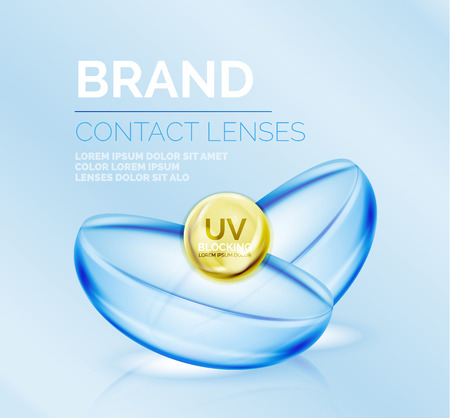Vector eye contacts lenses ad templateのイラスト素材