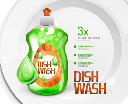 Vector kitchen dish wash ad product packageのイラスト素材