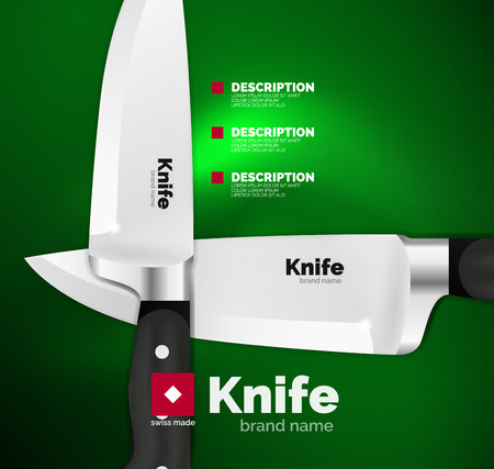 Vector Swiss made knife ad templateのイラスト素材