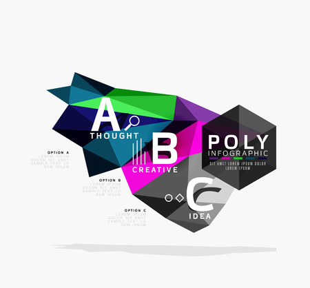 Vector low poly abstract infographicsのイラスト素材