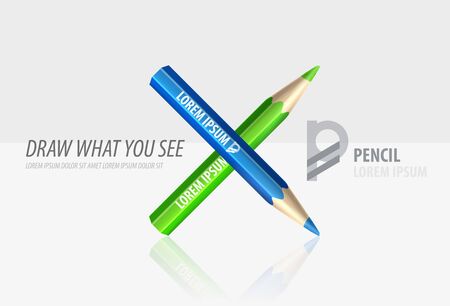 Vector pencil premium ad product templateのイラスト素材