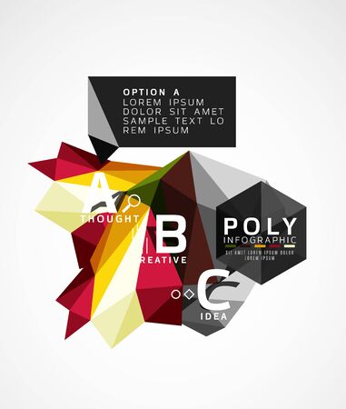 Vector low poly geometric infographicsのイラスト素材