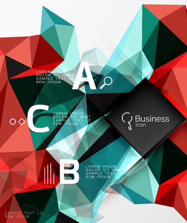 Polygonal triangle abstract background with infographicsのイラスト素材