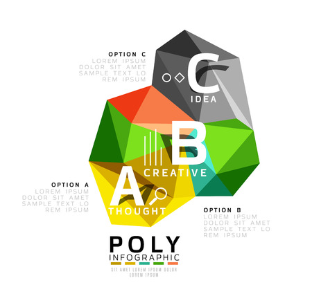 Moden low poly infographics templateのイラスト素材