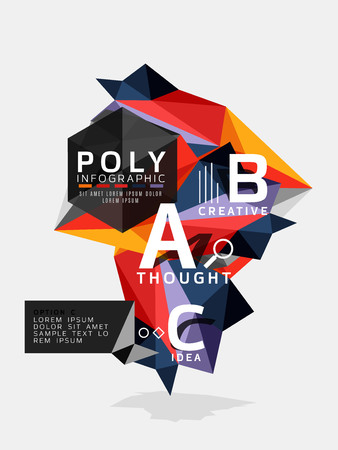 Vector low poly geometric infographicsのイラスト素材
