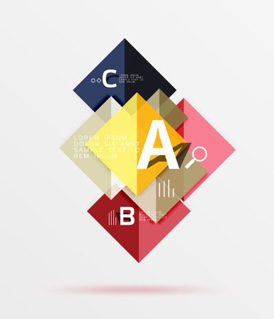 Overlapping square infographicsのイラスト素材